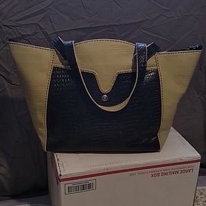 Black & cream tote bag